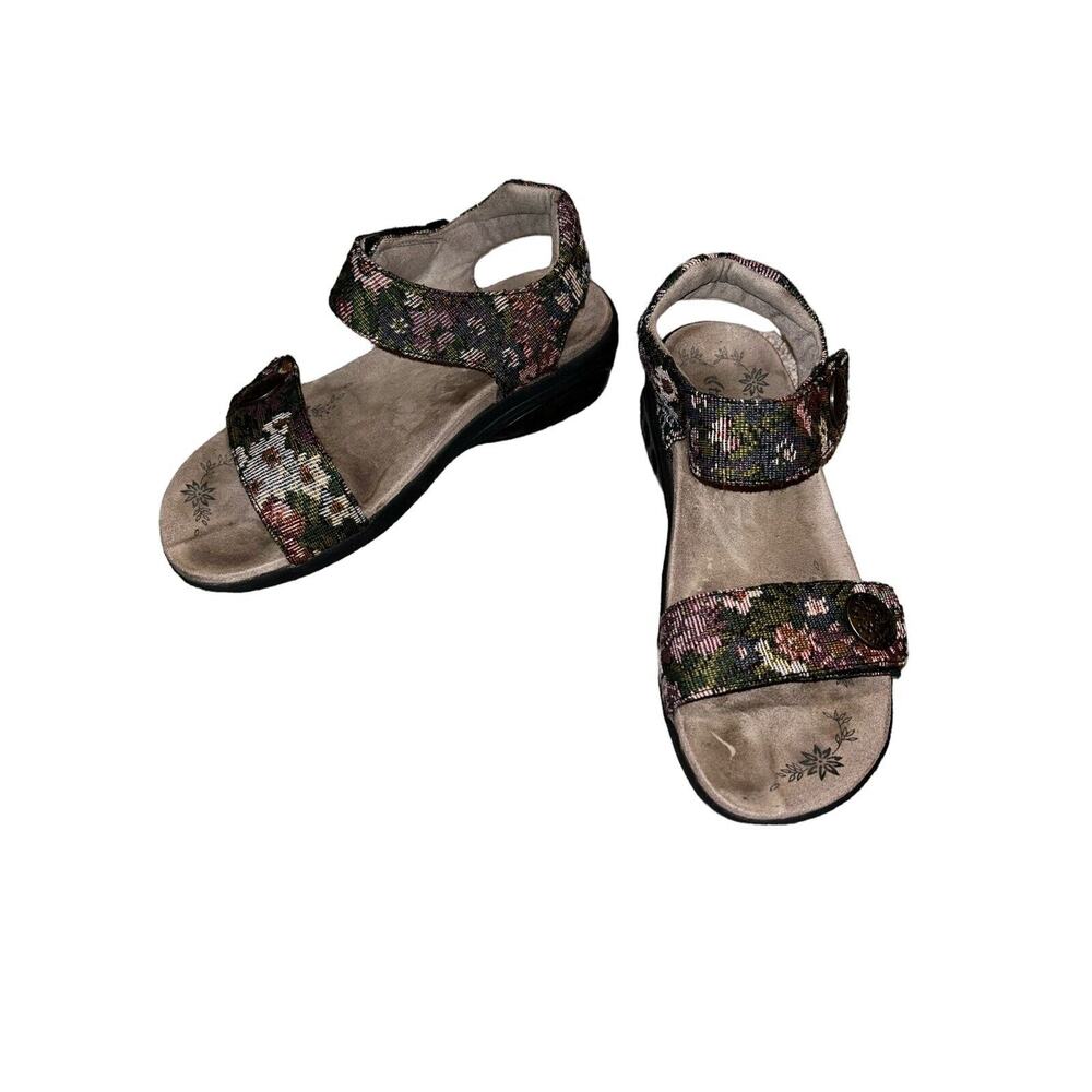 Women's Therafit Melody sz 7.5-8 EUR 38 Floral Woven‎ Sandals